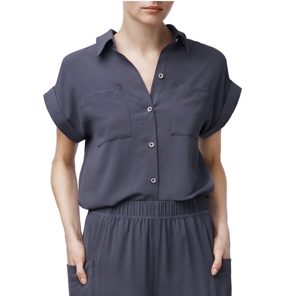 b New York Charcoal Button Down Shirt